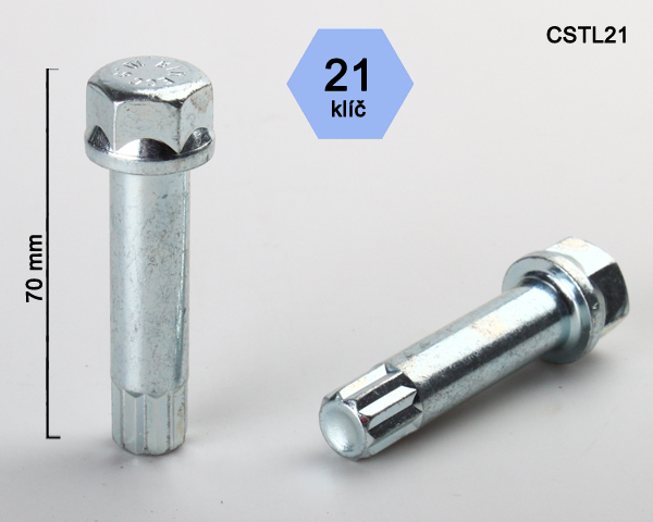 Klíč na kolové šrouby (matice) s vnitřním mnohohranem (CSTL21), hlava klíče 21mm
