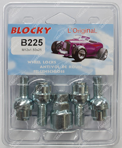 Blocky B225 pojistné šrouby M12x1,50x25mm kulová R12, klíč 17/19